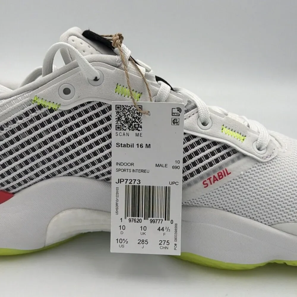 Adidas Stabil 16 Indoor Volleyball Shoes Sneakers White Men's Size 10.5 JP7273